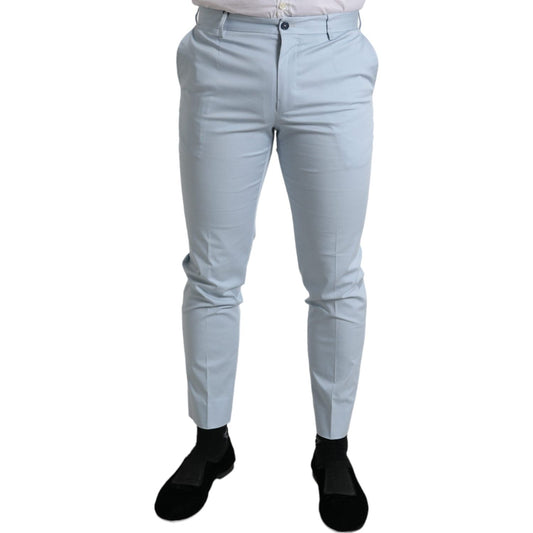 Dolce & Gabbana Sky Blue Cotton Stretch Skinny Pants Dolce & Gabbana