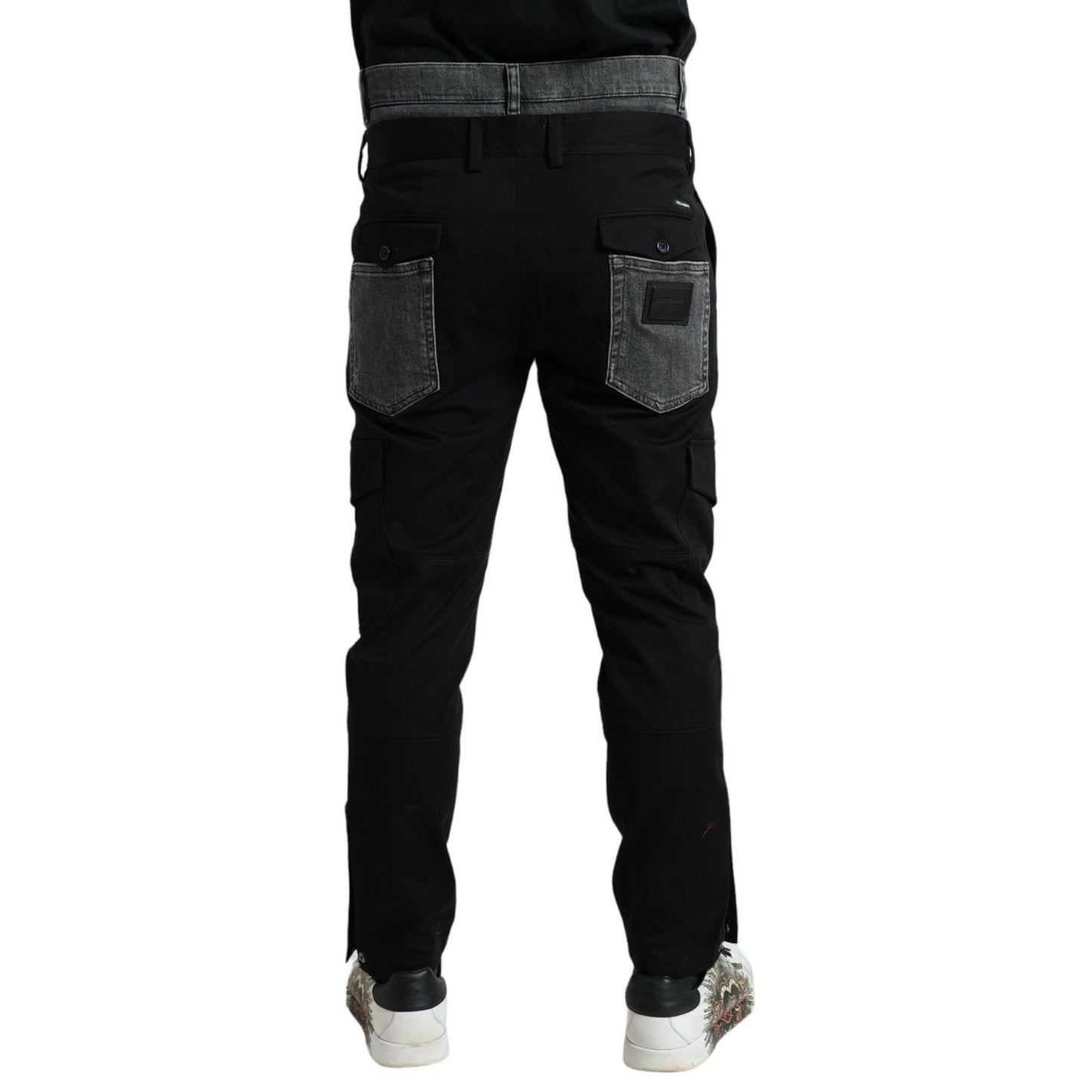 Dolce & Gabbana Black Gray Slim Cotton Denim Jeans Pants