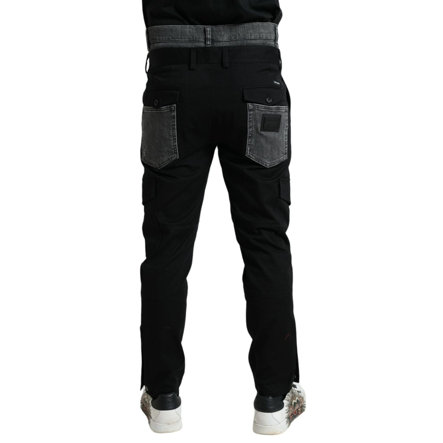 Dolce & Gabbana Black Gray Slim Cotton Denim Jeans Pants