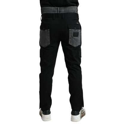 Dolce & Gabbana Black Gray Slim Cotton Denim Jeans Pants