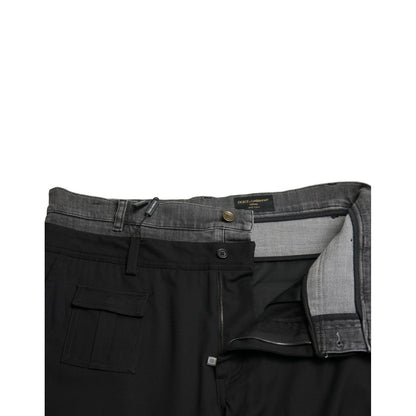 Dolce & Gabbana Black Gray Slim Cotton Denim Jeans Pants