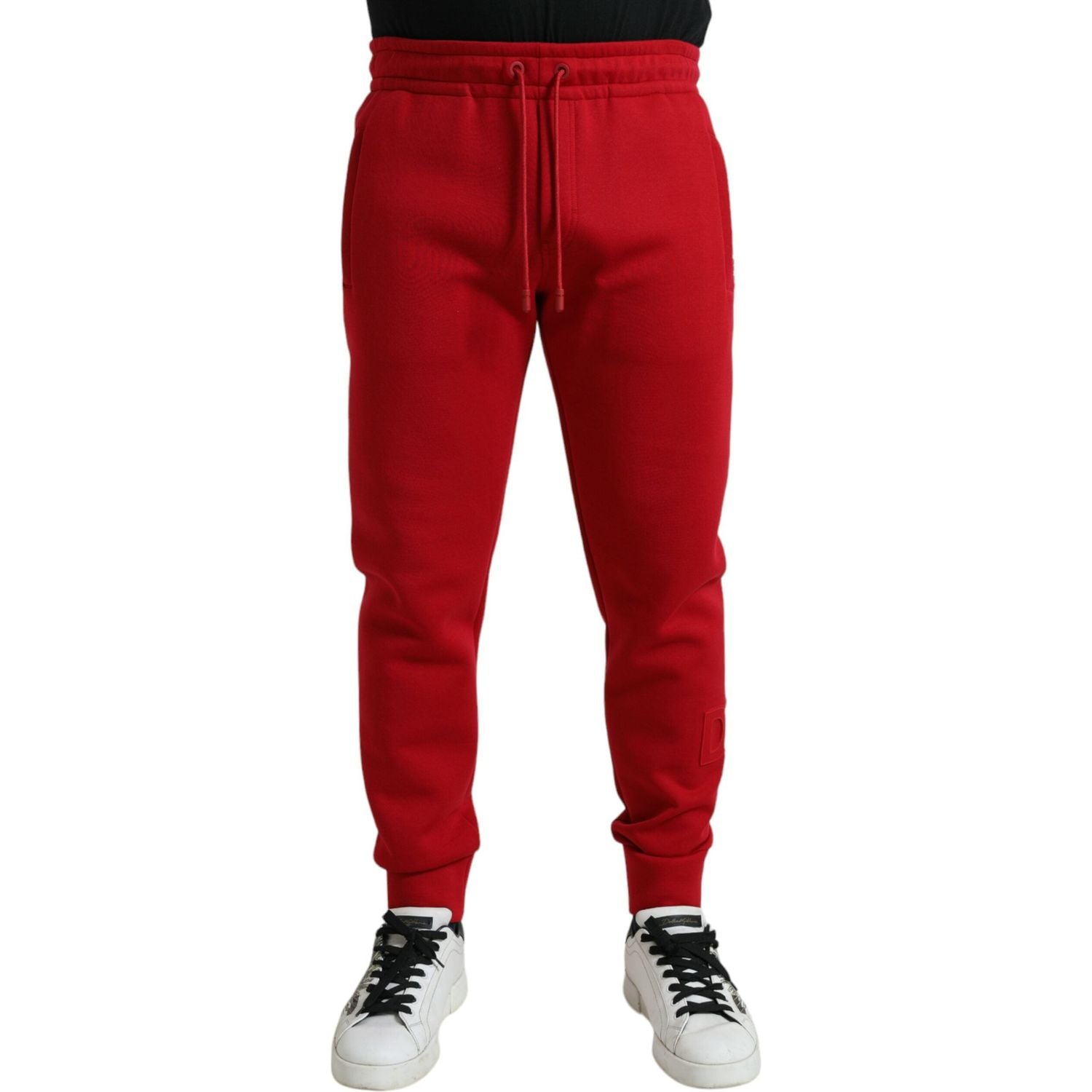 Dolce & Gabbana Red Cotton Blend Skinny Jogger Pants
