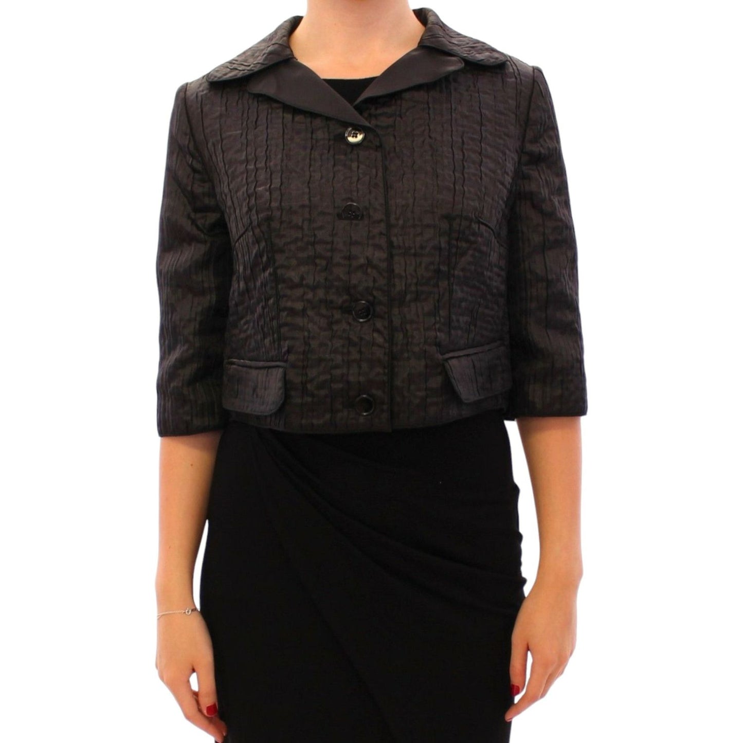 Dolce & Gabbana Elegant Black Bolero Shrug Jacket Dolce & Gabbana