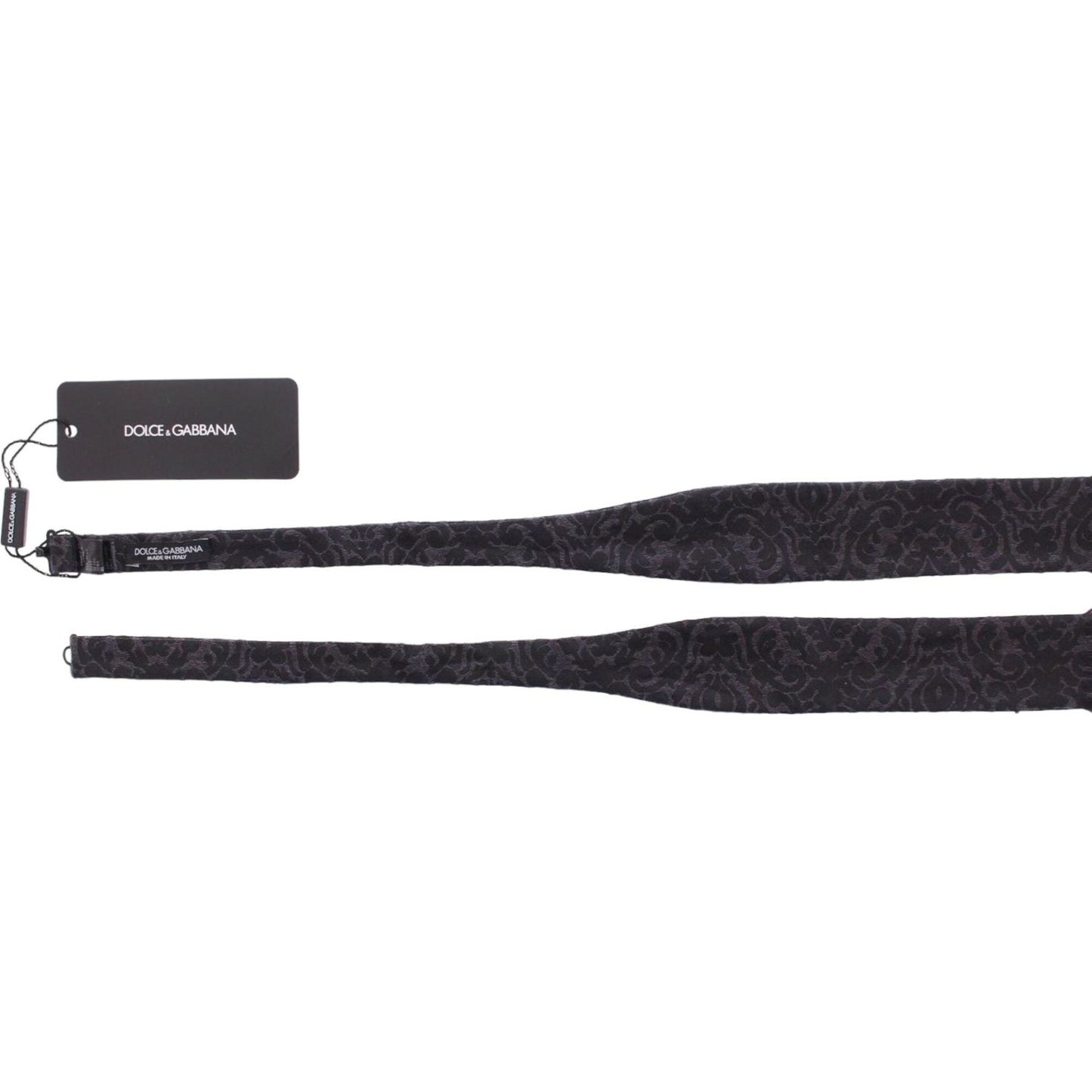 Dolce & Gabbana Gray Black Wool Bow Tie Bow Tie