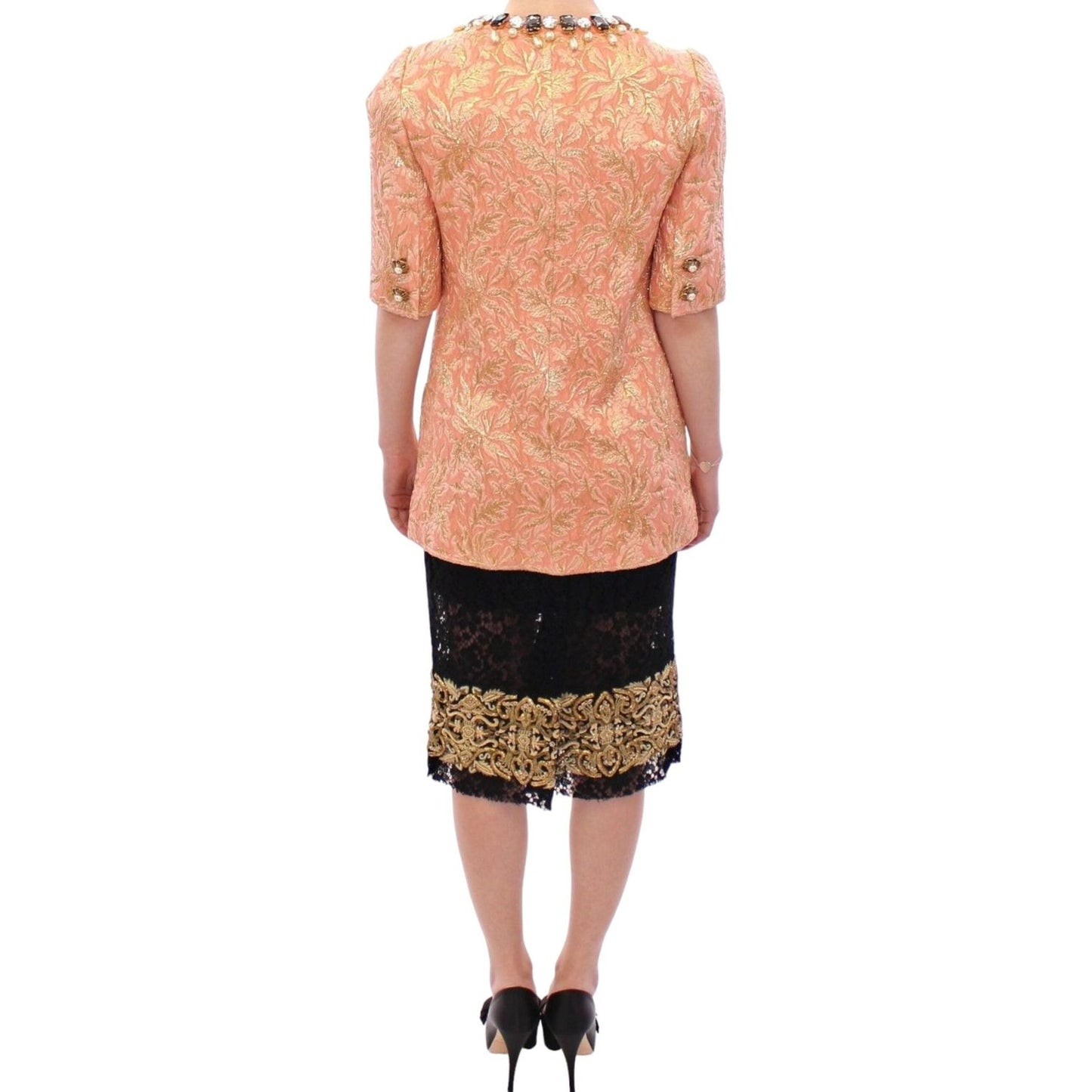 Dolce & Gabbana Exclusive Crystal Brocade Coat Jacket Coats & Jackets Dolce & Gabbana