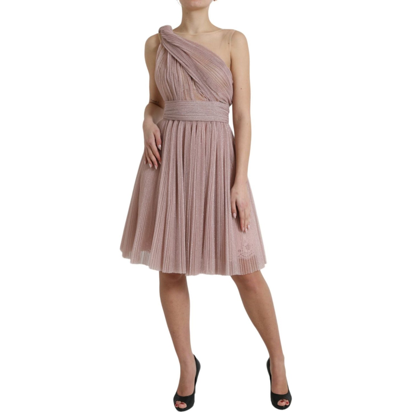 Dolce & Gabbana Elegant Asymmetrical Pink Tulle Dress Dolce & Gabbana