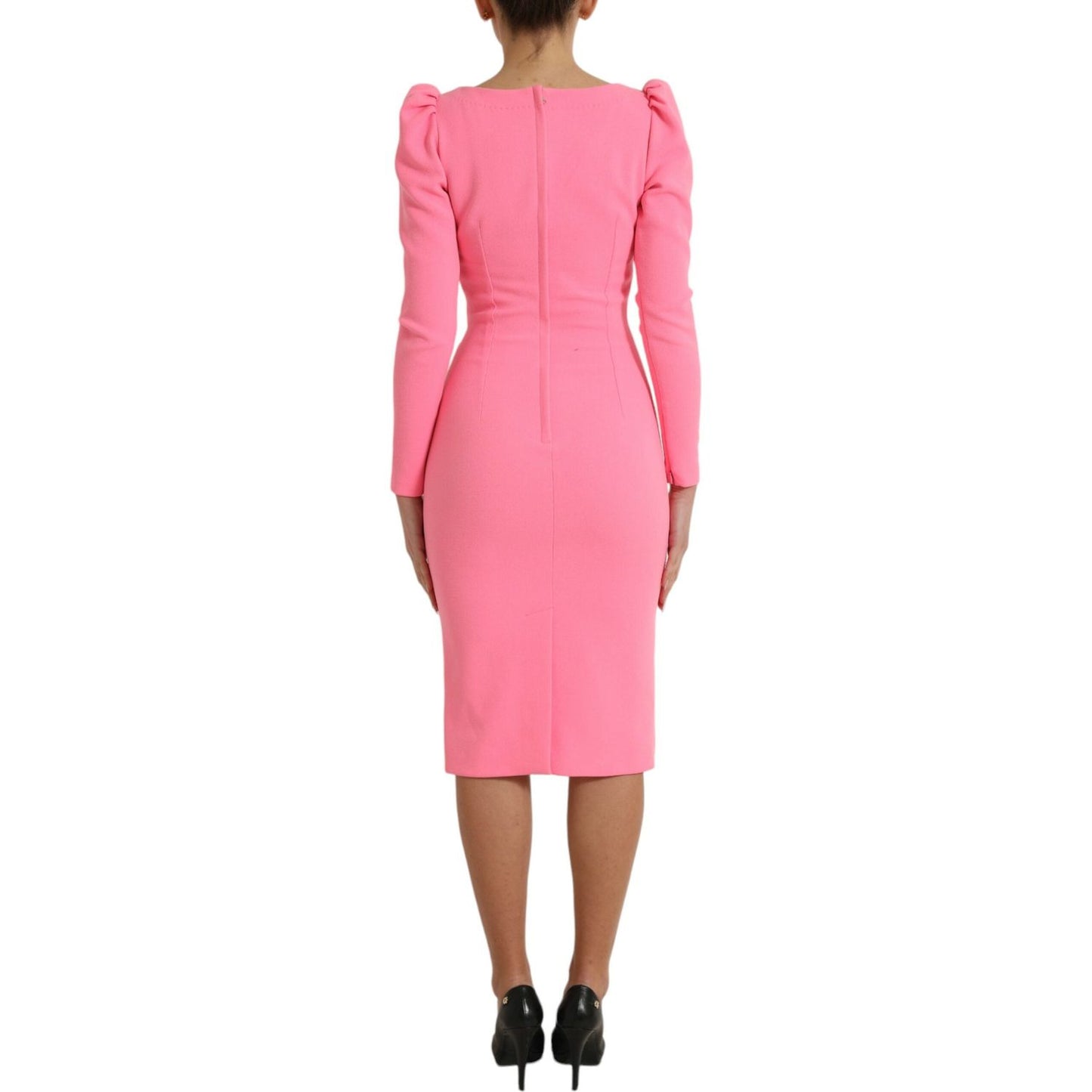 Dolce & Gabbana Elegant Rose Pink Bodycon Midi Dress Dolce & Gabbana