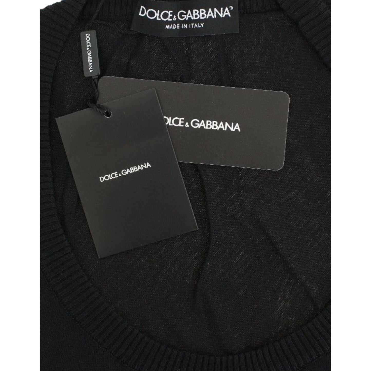 Dolce & Gabbana Black Cashmere Crewneck Sweater Pullover Dolce & Gabbana