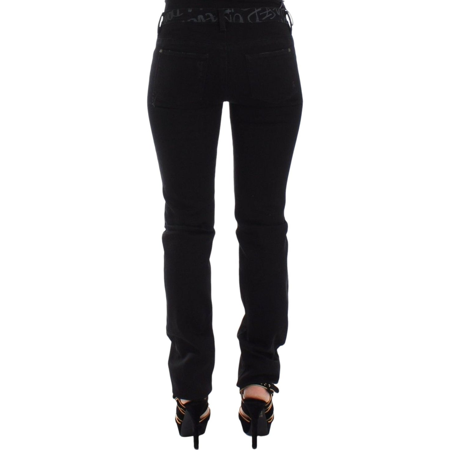 Ermanno Scervino Chic Black Skinny Statement Jeans Jeans & Pants Ermanno Scervino