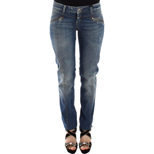 Ermanno Scervino Blue Slim Jeans Denim Pants Straight Stretch Ermanno Scervino