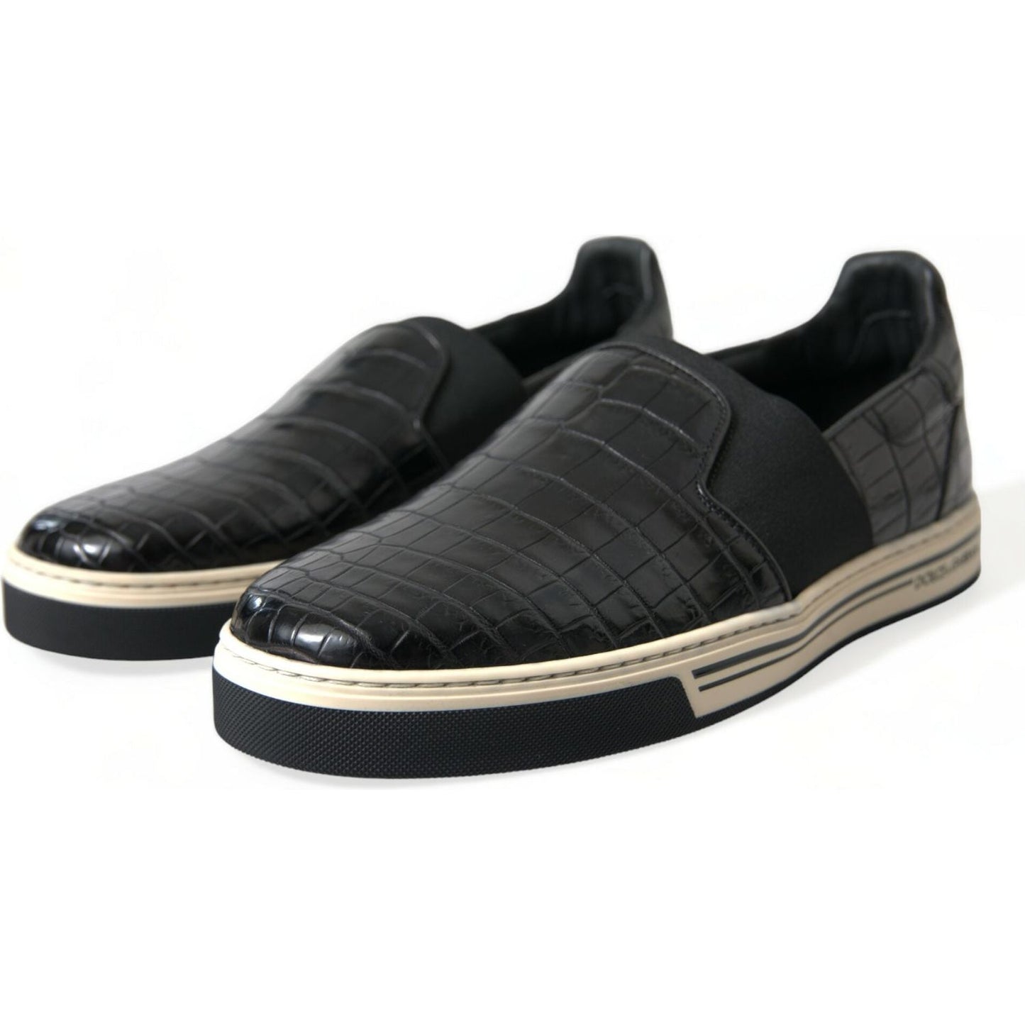 Dolce & Gabbana Elegant Crocodile Leather Low-Top Sneakers Dolce & Gabbana