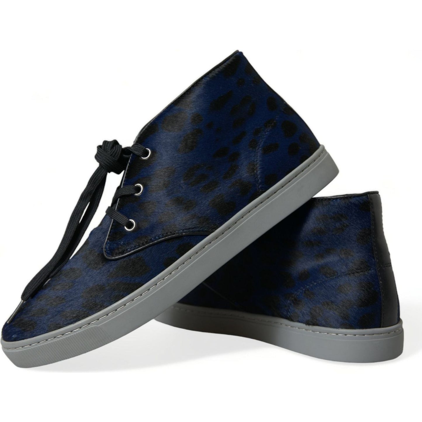 Dolce & Gabbana Chic Blue Leopard Print Mid-Top Sneakers Dolce & Gabbana