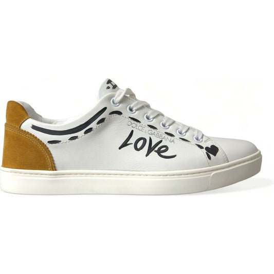 Dolce & Gabbana Sleek White Low Top Leather Sneakers Dolce & Gabbana