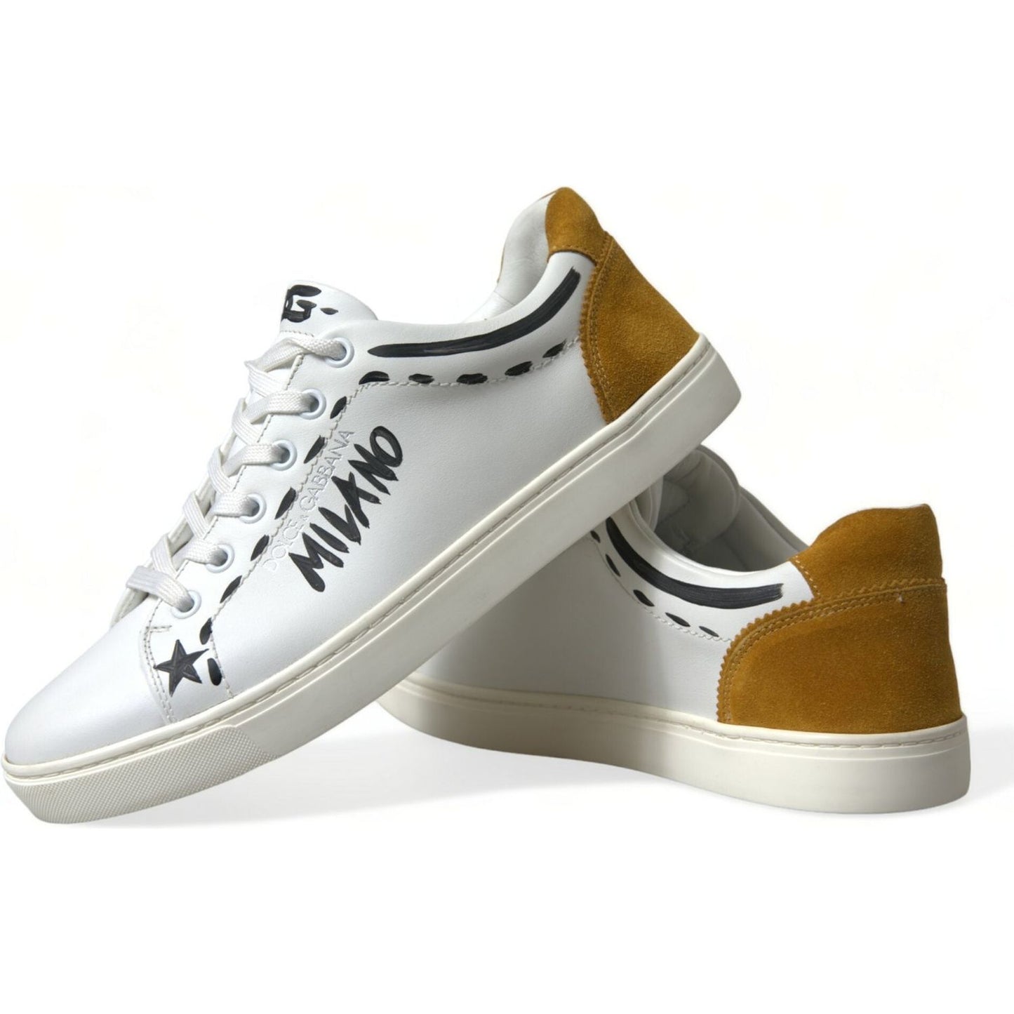 Dolce & Gabbana Sleek White Low Top Leather Sneakers Dolce & Gabbana