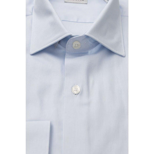 Bagutta Light Blue Cotton Men Shirt Bagutta