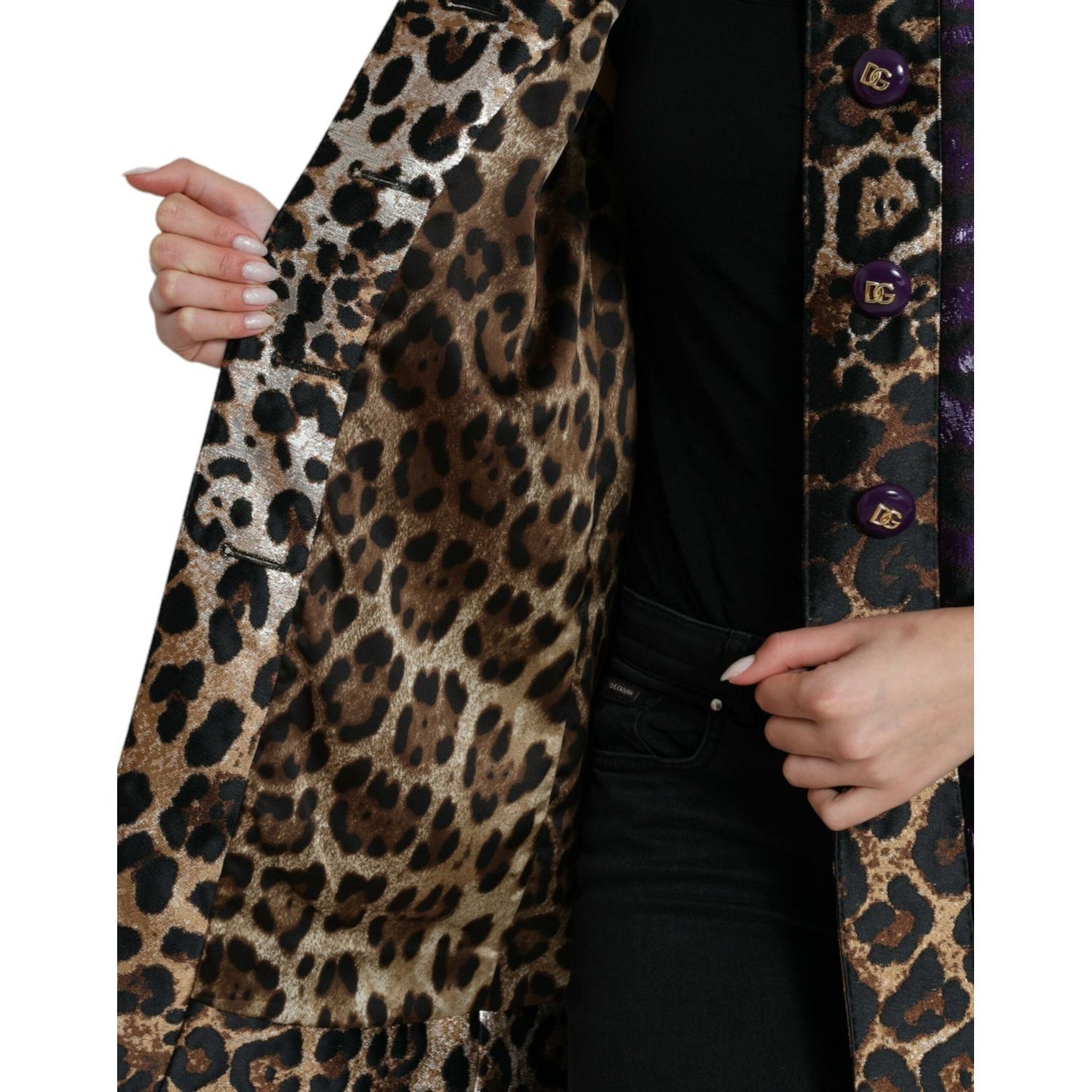 Dolce & Gabbana Exquisite Jacquard Trench With Tiger Motif Dolce & Gabbana