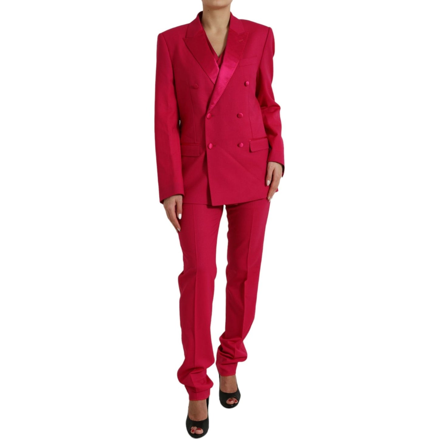 Dolce & Gabbana Elegant Red Slim Fit 3 Piece Martini Suit