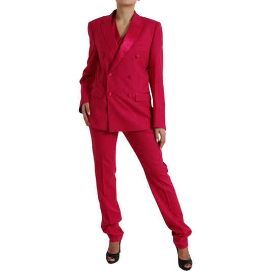 Dolce & Gabbana Elegant Red Slim Fit 3 Piece Martini Suit Dolce & Gabbana