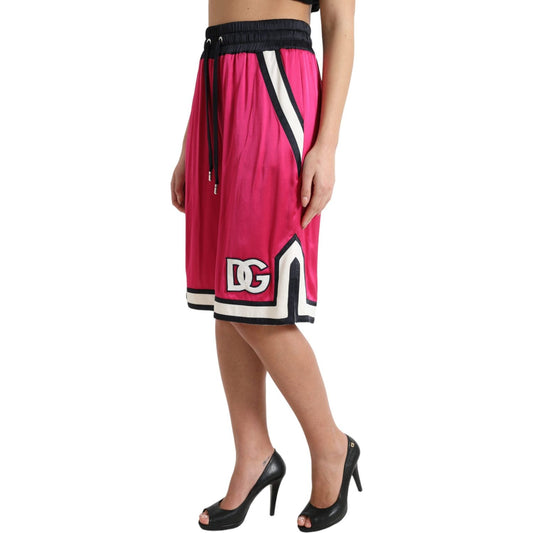 Dolce & Gabbana Chic Pink High Waist Jersey Shorts Dolce & Gabbana