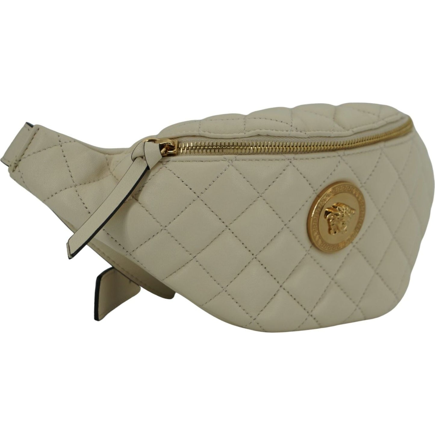 Versace Elegant White Lamb Leather Belt Bag Versace