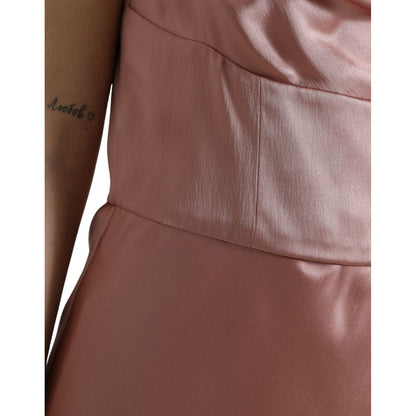 Dolce & Gabbana Pink Silk Spaghetti Straps Long Gown Dress