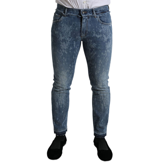 Dolce & Gabbana Blue Washed Skinny Cotton Stretch Denim Jeans