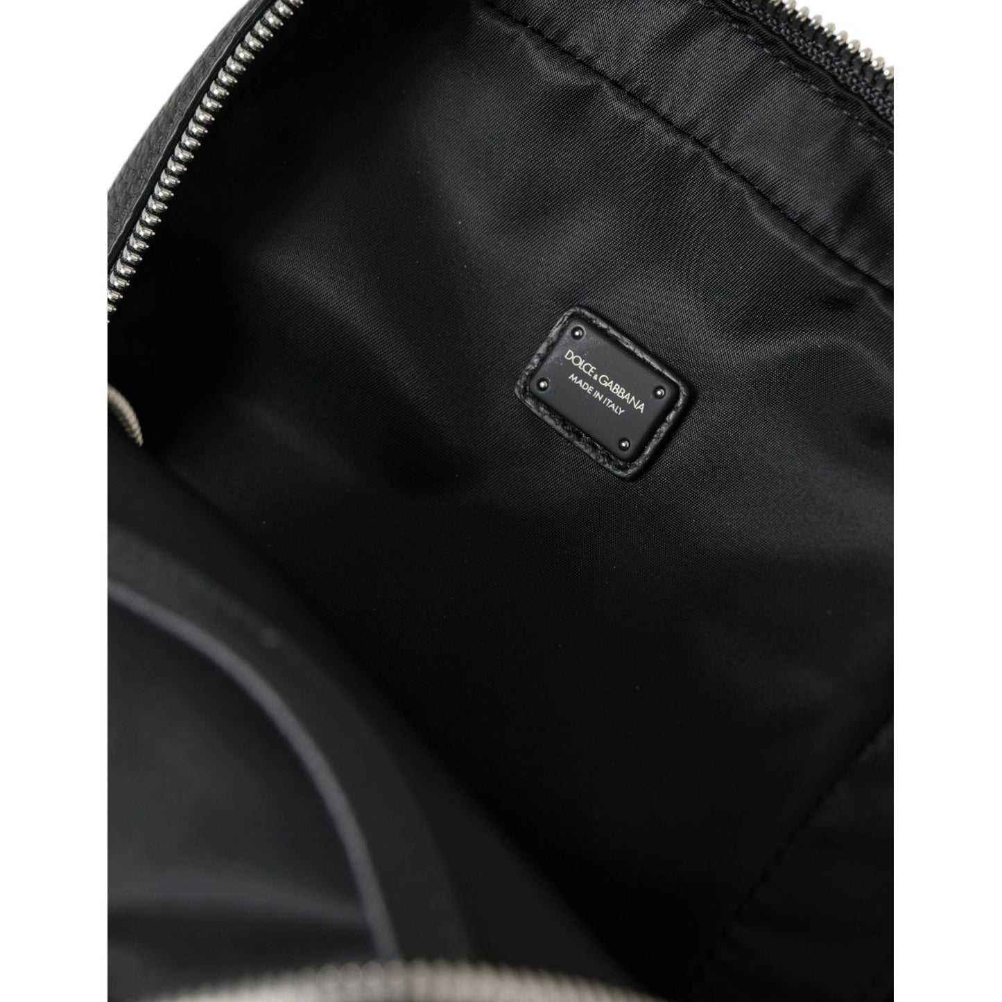 Dolce & Gabbana Black Calfskin Leather Logo Palermo Backpack Bag