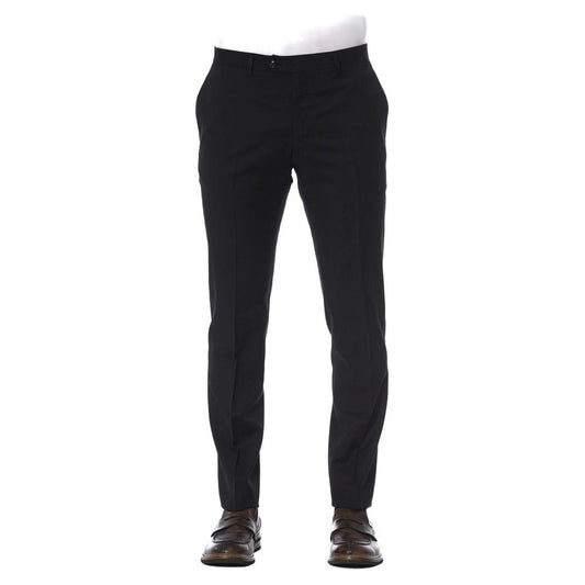 Trussardi Elegant Black Wool Trousers for Men Trussardi