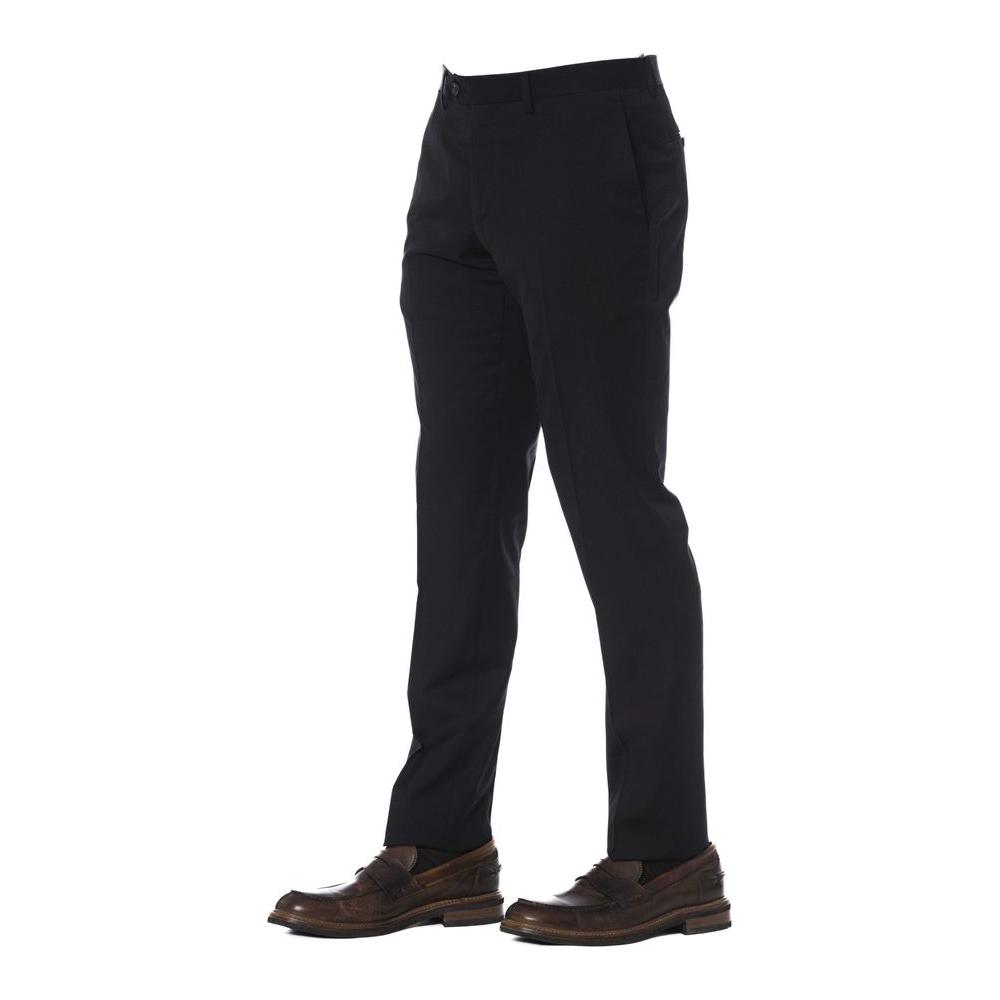 Trussardi Black Virgin Wool Men Trouser Trussardi