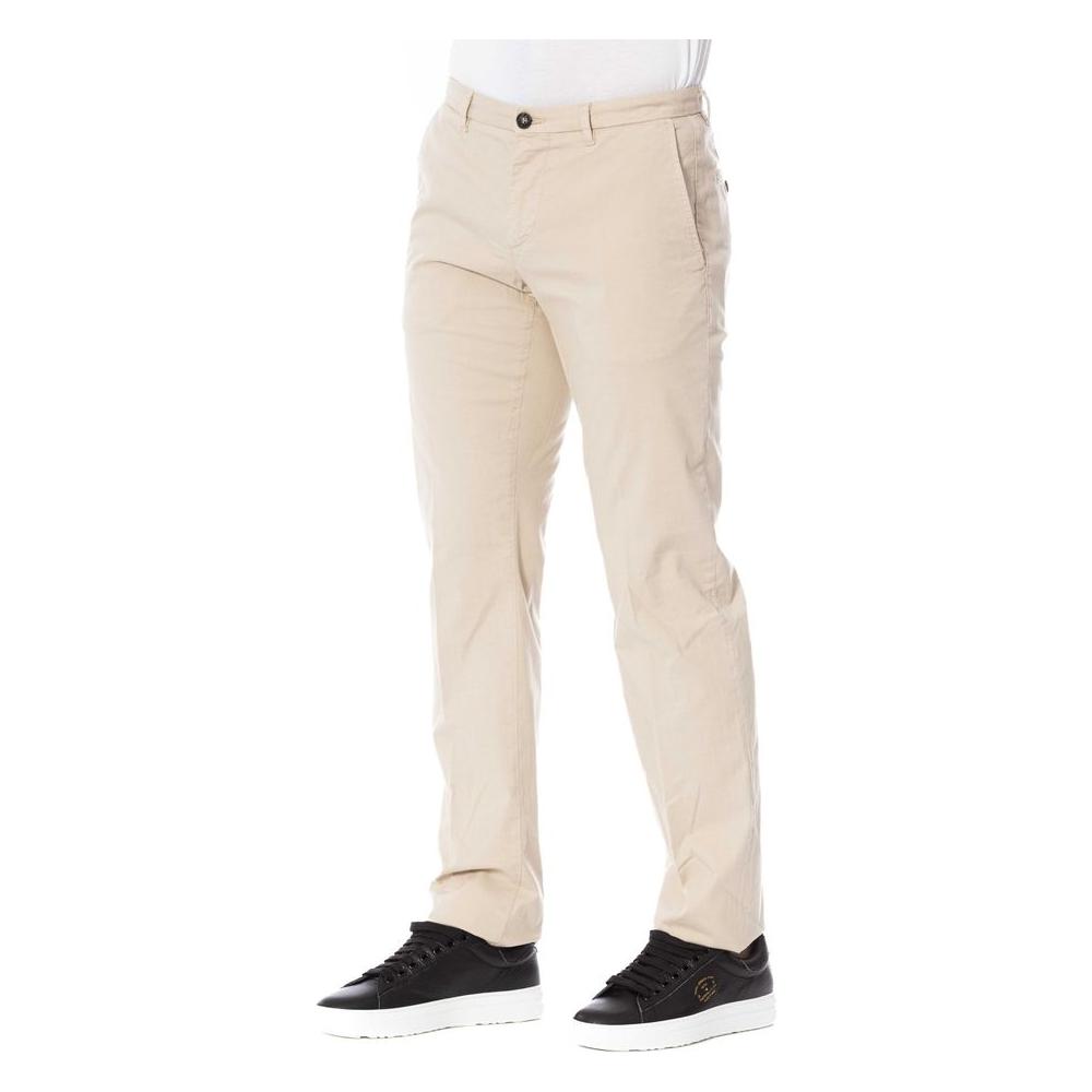 Trussardi Chic Beige Cotton Blend Trousers Trussardi