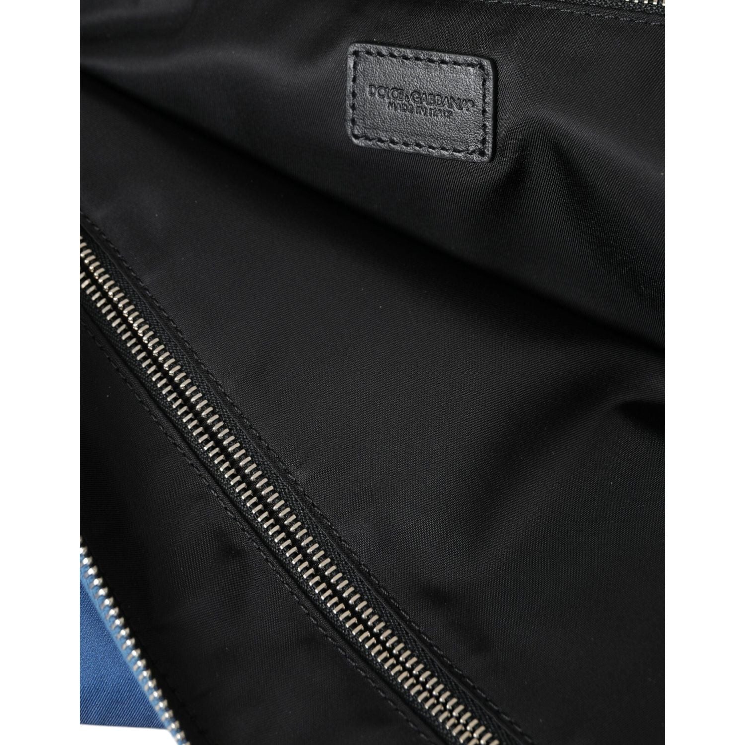 优雅蓝色尼龙拉链手包