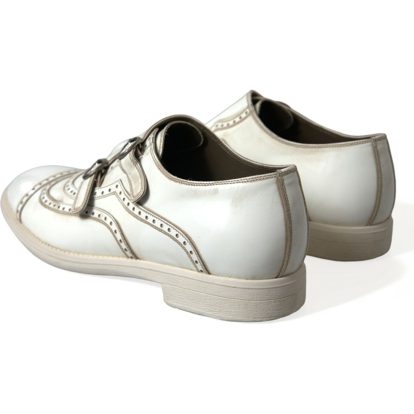 Dolce & Gabbana Elegant White Leather Derby Dress Shoes Dolce & Gabbana