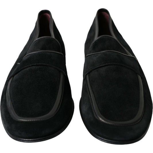 Dolce & Gabbana Elegant Velvet Black Loafers for Men Dolce & Gabbana