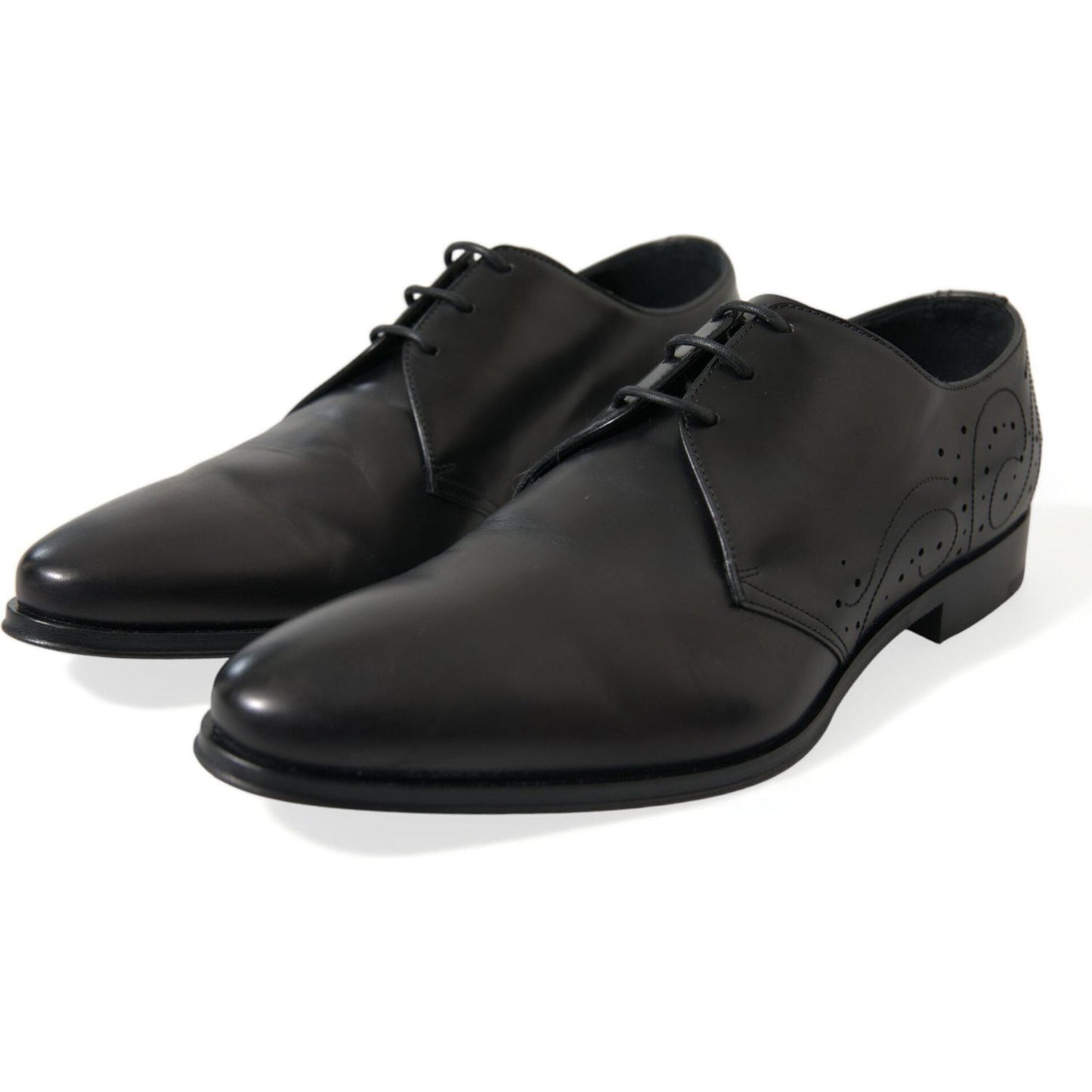 Dolce & Gabbana Elegant Black Leather Derby Dress Shoes Dolce & Gabbana