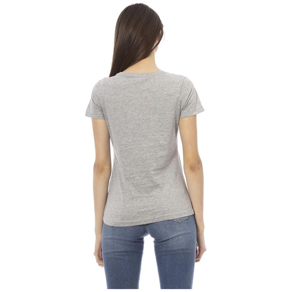 Trussardi Action Gray Cotton Women Top Trussardi Action