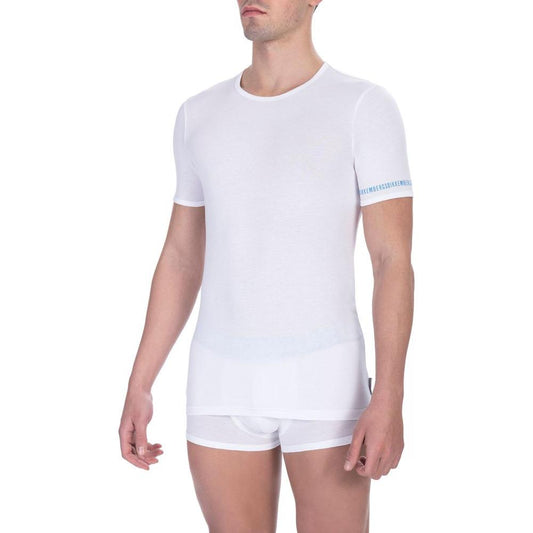 Bikkembergs White Cotton Men T-Shirt Bikkembergs