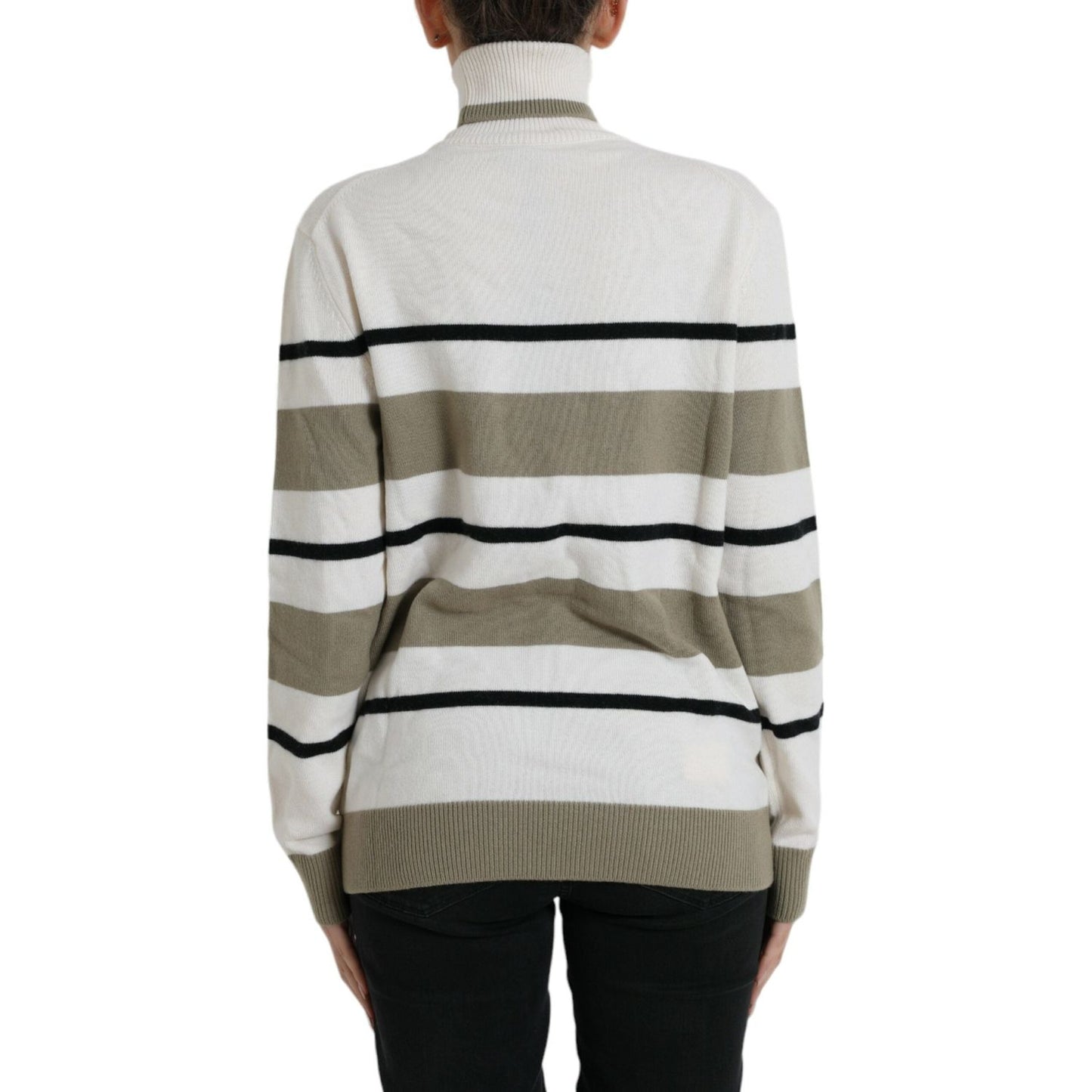 Dolce & Gabbana Italian Striped Wool Turtleneck Sweater Dolce & Gabbana