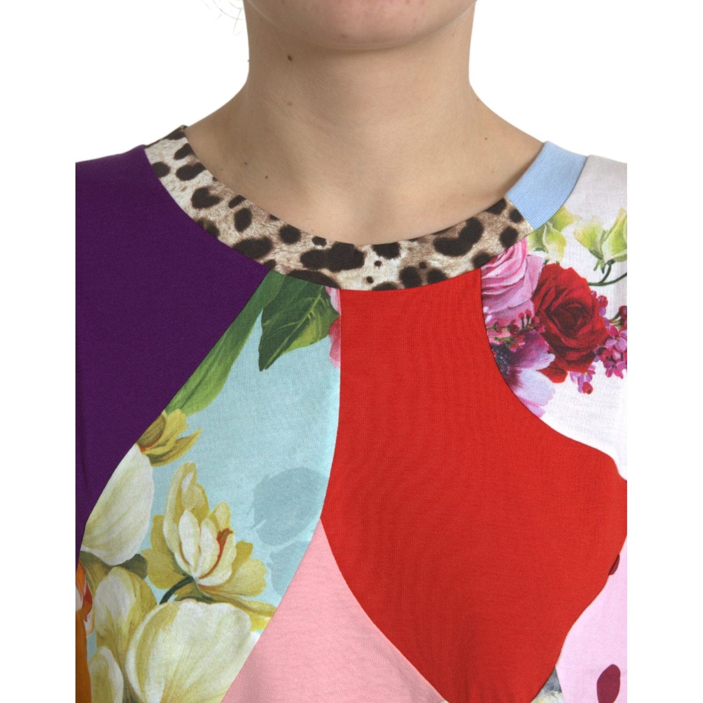 Dolce & Gabbana Multicolor Cotton Silk Patchwork Blouse Dolce & Gabbana