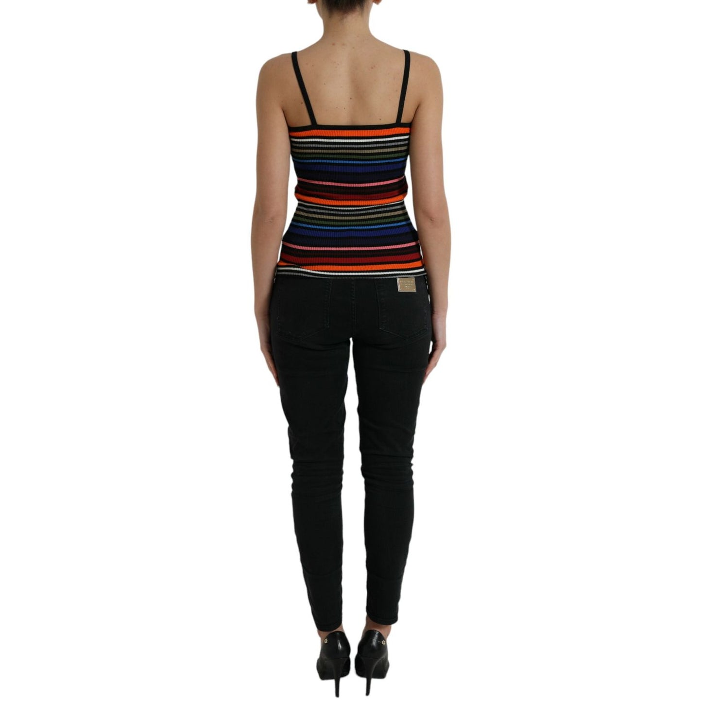 Dolce & Gabbana Multicolor Stripes Spaghetti Strap Tank Top