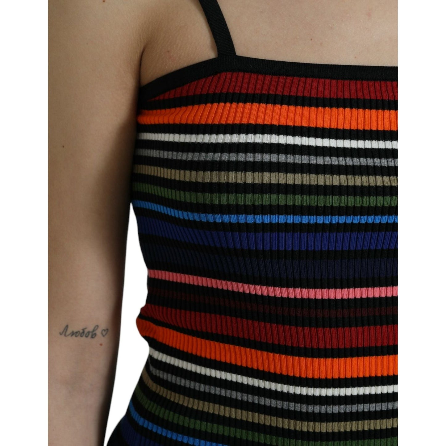 Dolce & Gabbana Chic Striped Spaghetti Strap Tank Top Dolce & Gabbana