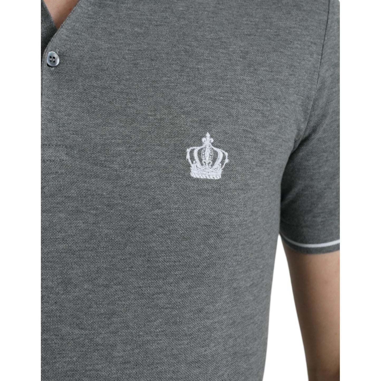 Dolce & Gabbana Elegant Grey Cotton Polo T-Shirt Dolce & Gabbana