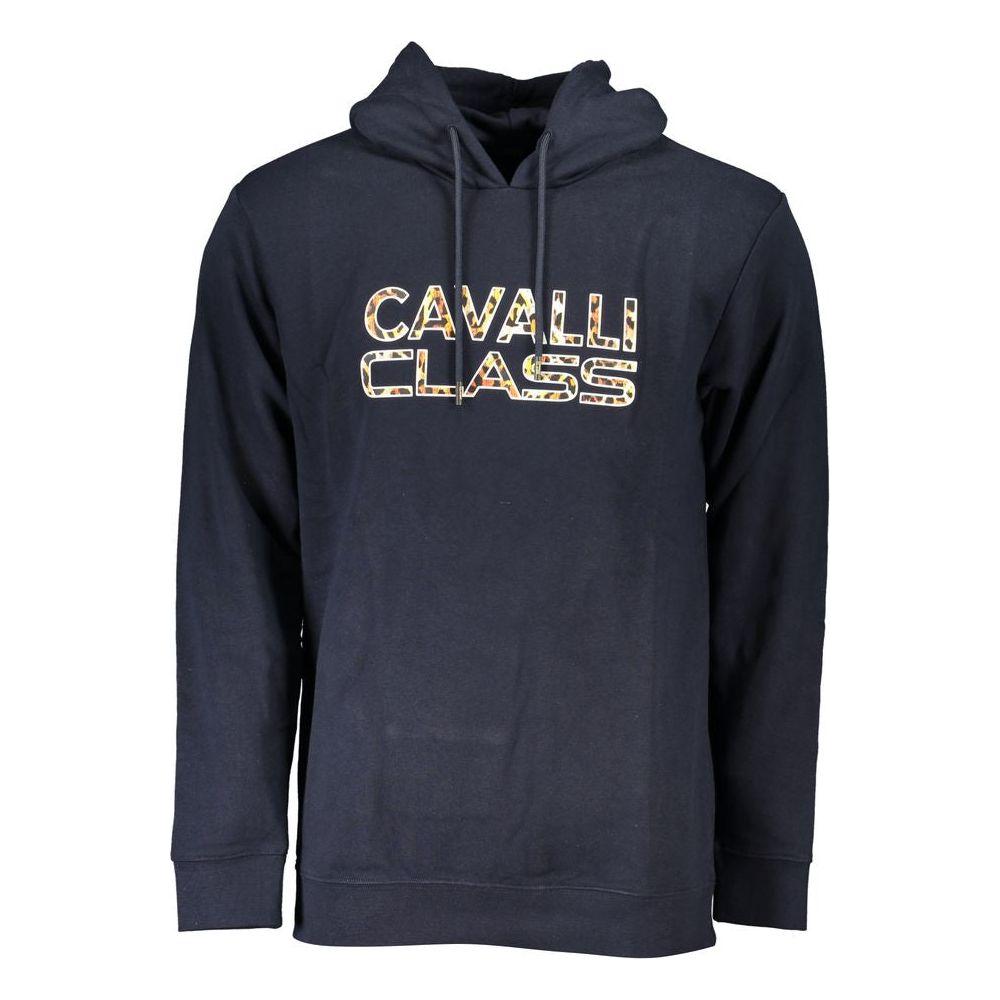 Cavalli Class Blue Cotton Men Sweater Cavalli Class