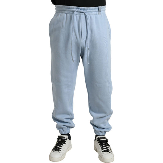 Dolce & Gabbana Elegant Light Blue Cotton Blend Joggers Dolce & Gabbana