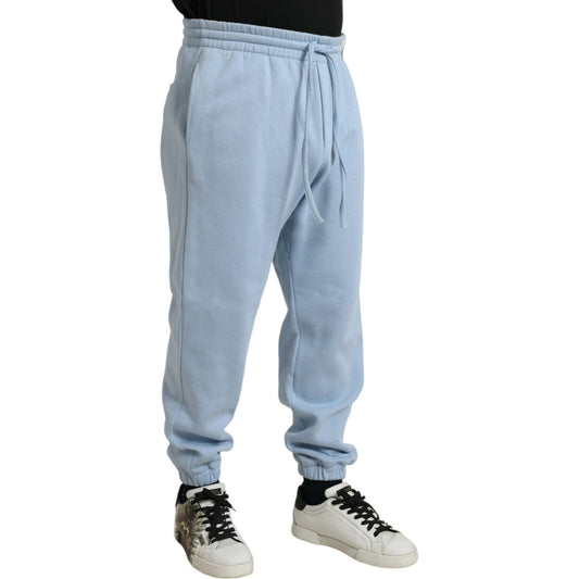 Dolce & Gabbana Elegant Light Blue Cotton Blend Joggers Dolce & Gabbana