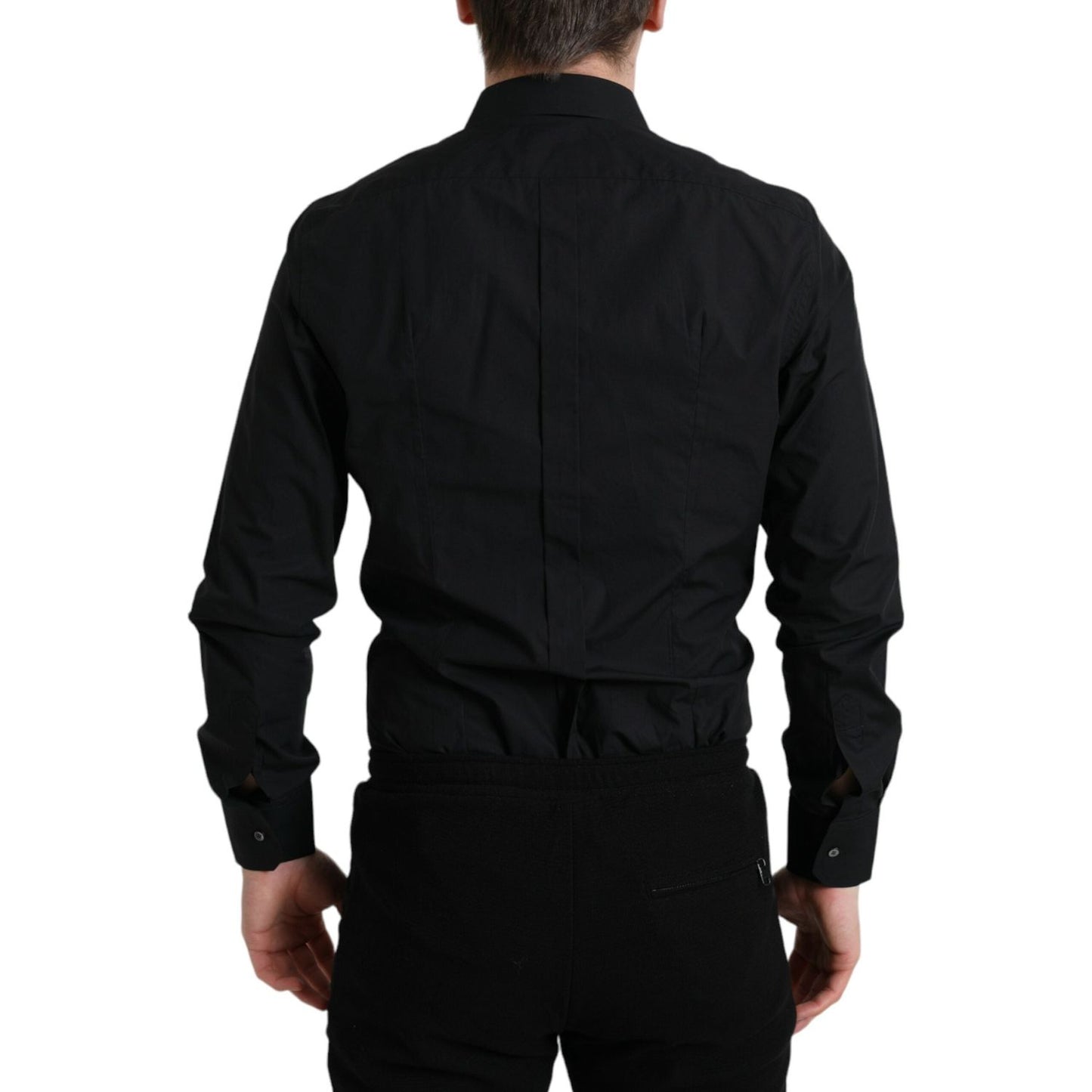 Dolce & Gabbana Sleek Black Slim Fit Italian Dress Shirt Dolce & Gabbana