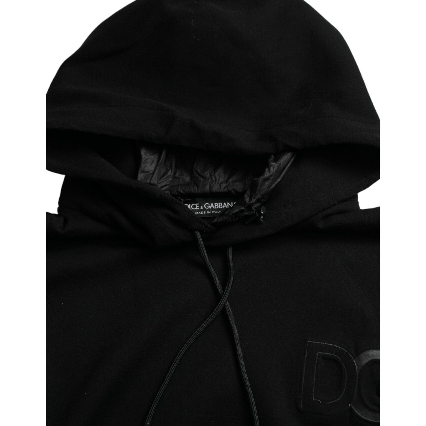 Dolce & Gabbana Elegant Black Hooded Pullover Sweater Dolce & Gabbana