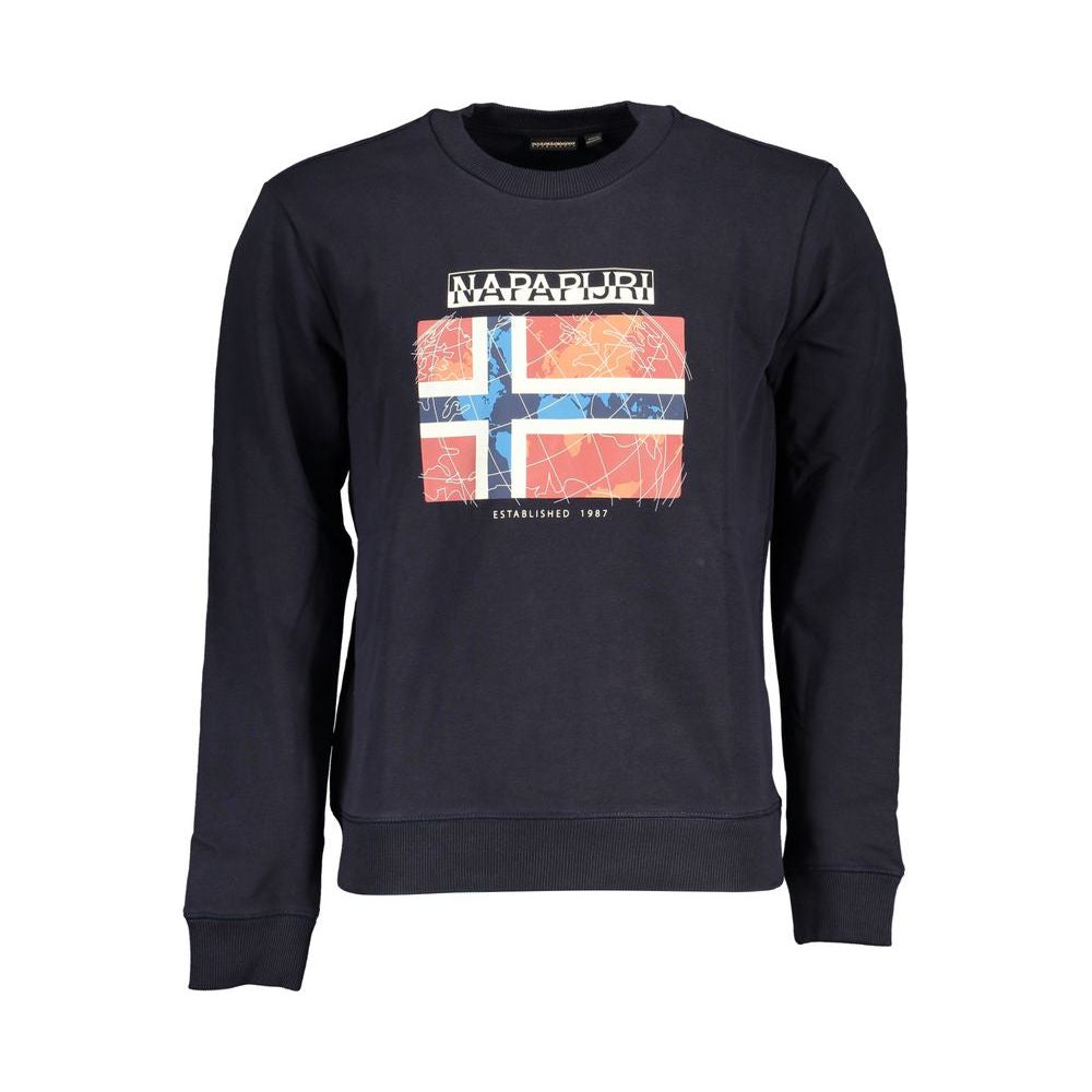 Napapijri Blue Cotton Men Sweater Napapijri