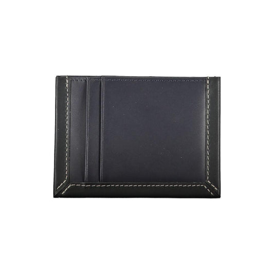 Tommy Hilfiger Sleek Blue Leather Card Holder with Contrast Detail Tommy Hilfiger