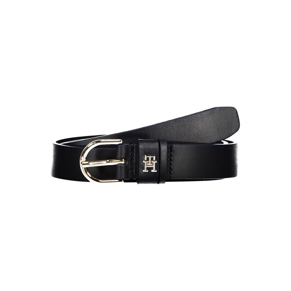 Tommy Hilfiger Elegant Blue Leather Belt with Metal Buckle Tommy Hilfiger