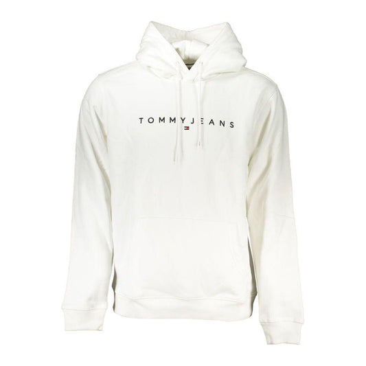 Tommy Hilfiger Elegant White Hooded Sweatshirt with Embroidery Tommy Hilfiger